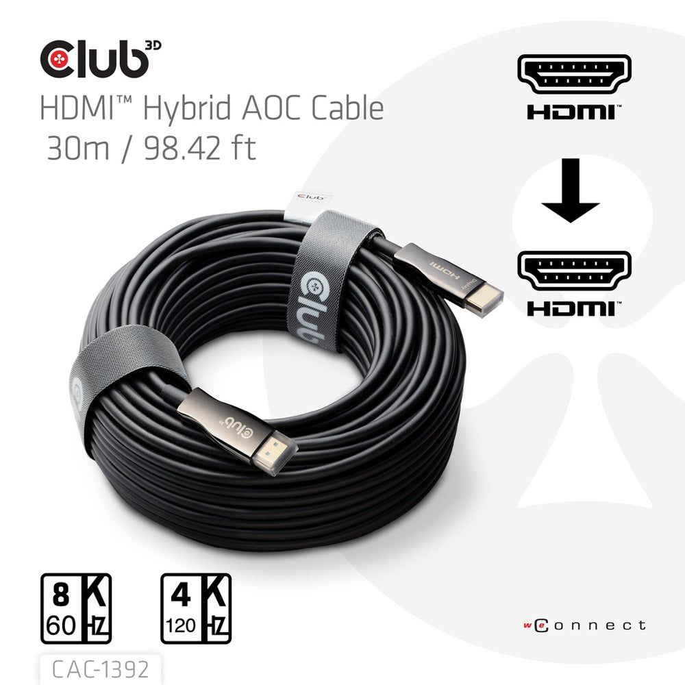 CLUB3D CAC-1392 30M 8K @60HZ HDMI 2.1 ULTRA HIGH-SPEED UNIDIRECTIONAL AOC CABLE - image 5