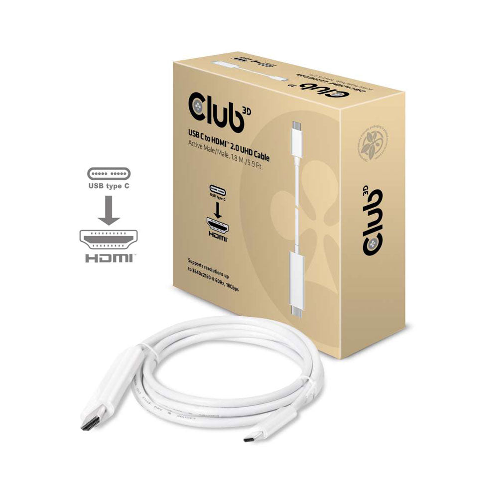 1.8M TYPE-C TO HDMI 2.0 UHD CABLE M TO M ACTIVE - image 2