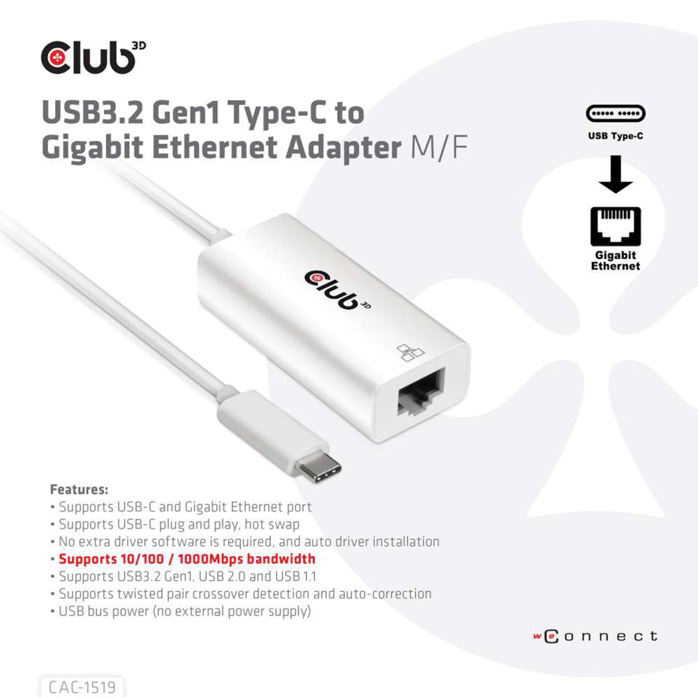 USB3.2 GEN1 TYPE-C TO GIG ETH ADAPTER M/F - image 3