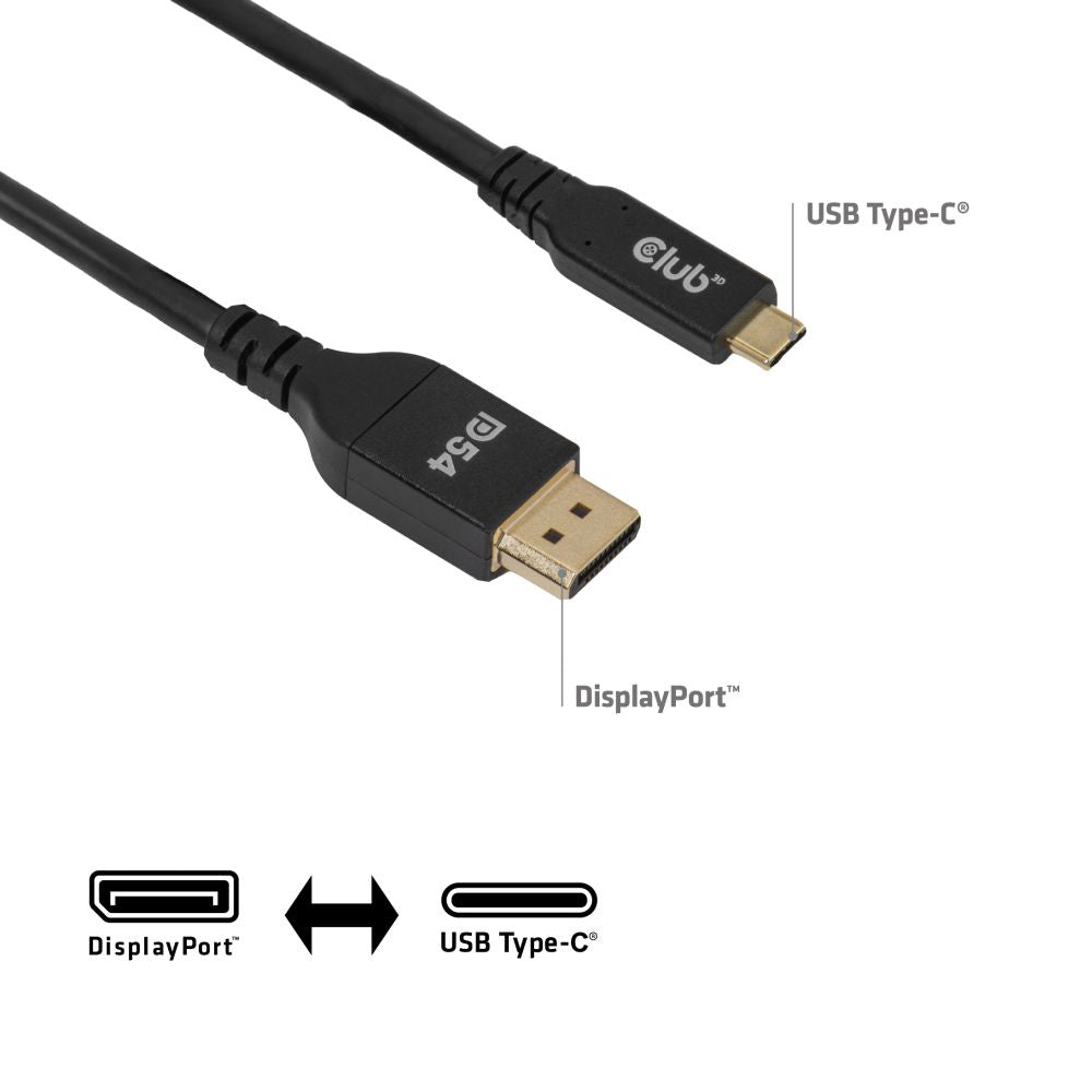 CLUB3D CAC-1563 2M TYPE-C TO DISPLAYPORT DP2.1 BI-DIRECTIONAL CABLE - image 2