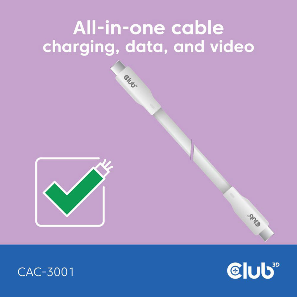 2M USB4 GEN2X2 TYPE-C BI-DIRECTIONAL WHITE CABLE - image 3