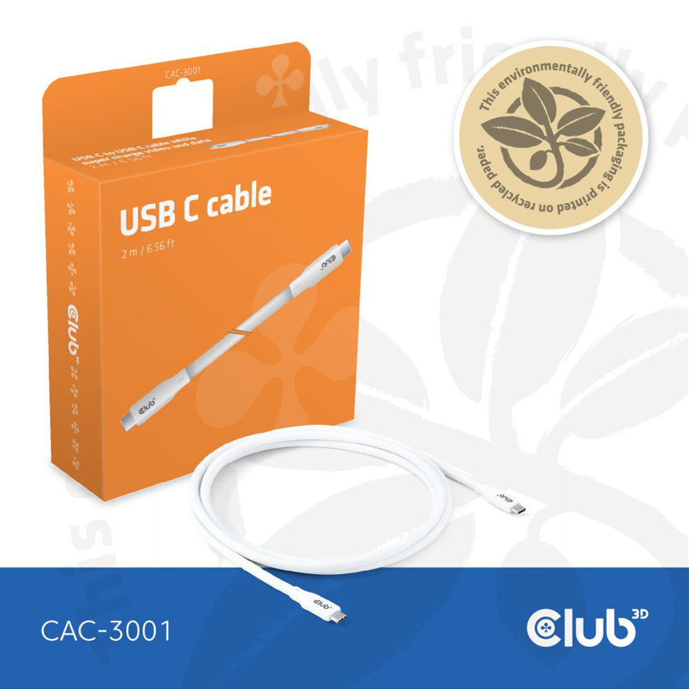 2M USB4 GEN2X2 TYPE-C BI-DIRECTIONAL WHITE CABLE - image 2