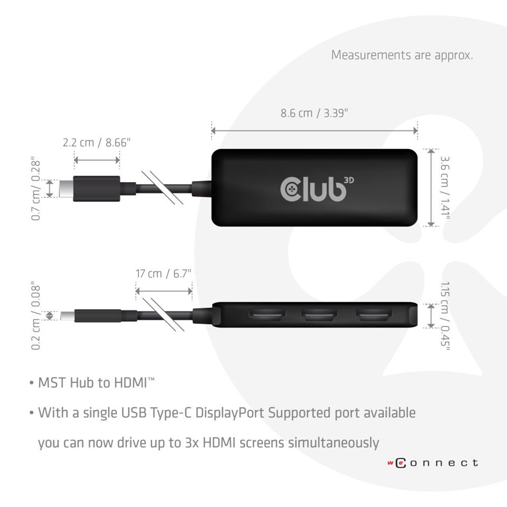 CLUB3D CSV-1554 USB TYPE‑C TO 4K @60HZ TRIPLE HDMI MST PORT REPLICATOR - image 2
