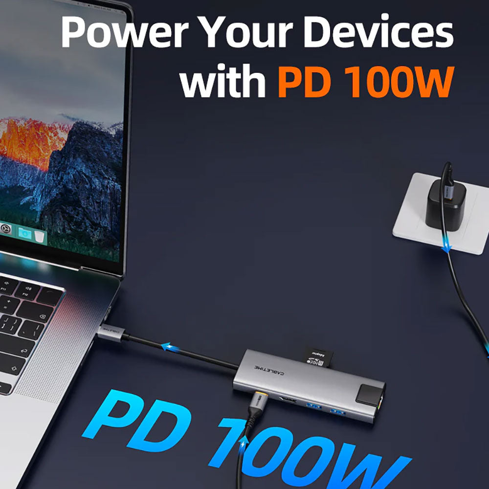 CT - 0.15M 9IN1 USB-C HUB 4K/30HZ,USB,PD,ETH,SD/TF - image 4