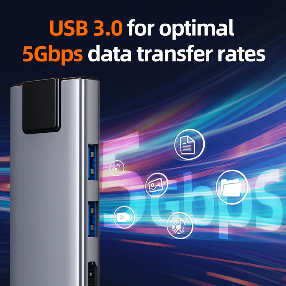 CT - 0.15M 9IN1 USB-C HUB 4K/30HZ,USB,PD,ETH,SD/TF - image 5