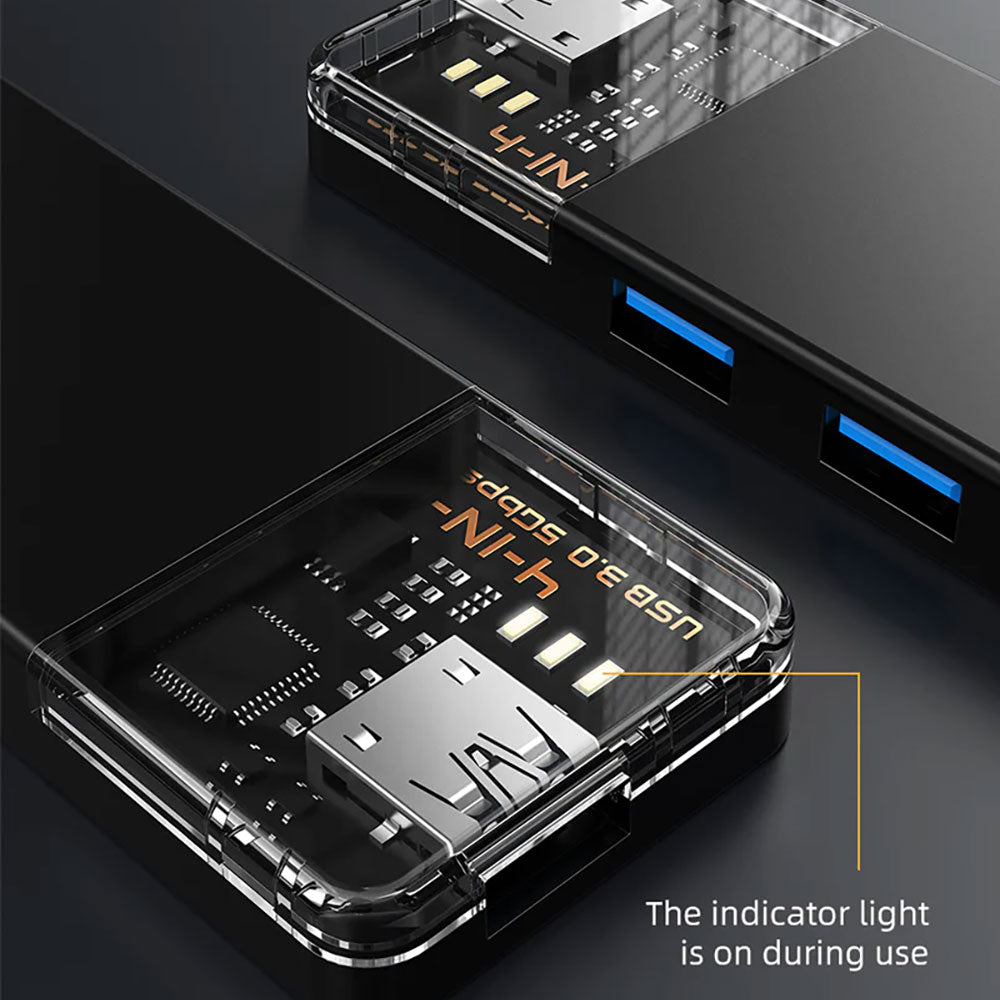 CABLETIME CB01B 20CM 4-PORT USB3.0 HUB (CT-HUBT1-PB) - image 4
