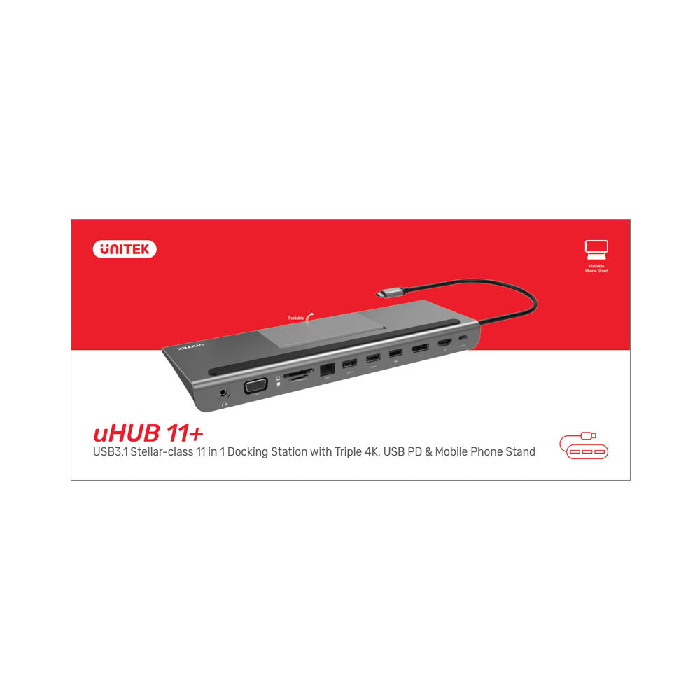 UNITEK D1022A UHUB 11+ USB3.1 GEN2 TYPE-C 11-IN-1 PORT REPLICATOR - image 3