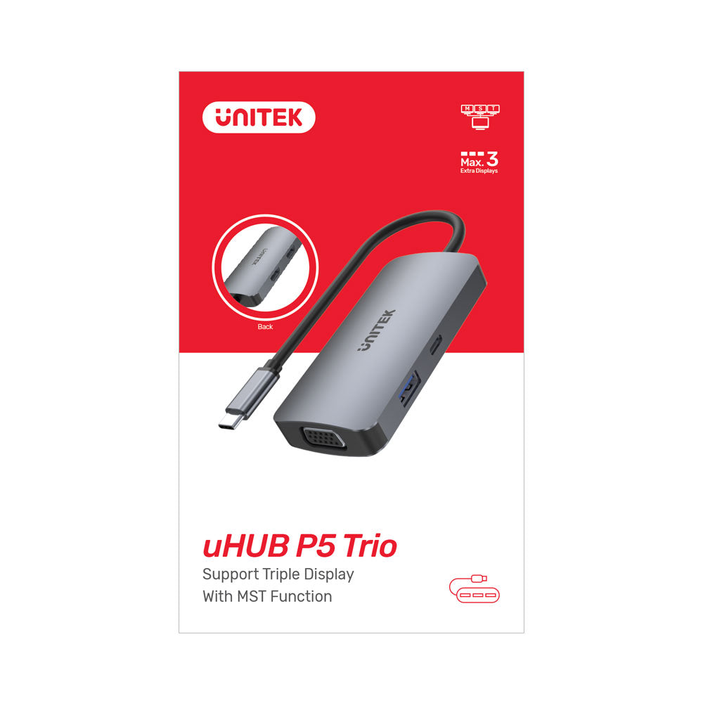 UNITEK 5-PORT TYPE-C U HUB TRIO D1051A - image 3