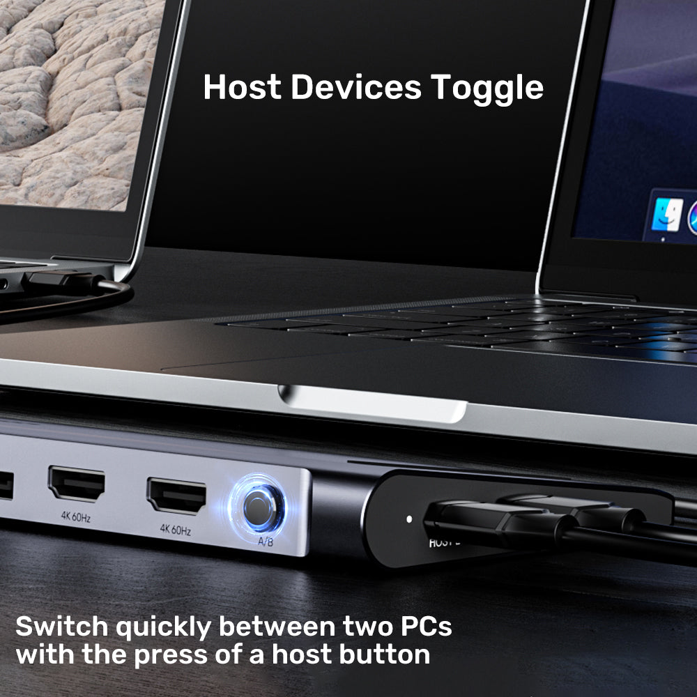 UNITEK USB-C TRIPLE 4K KVM DS 100W(15IN1) (D1106A) - image 3
