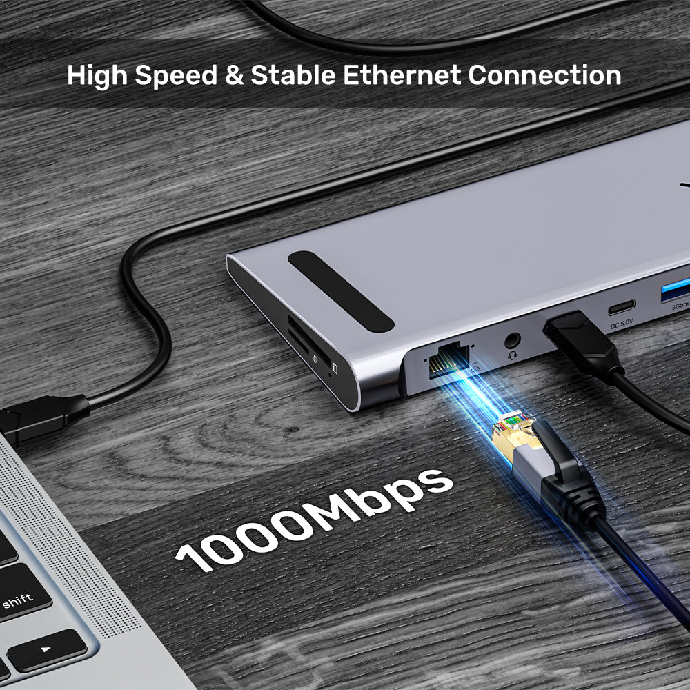UNITEK USB-C TRIPLE 4K KVM DS 100W(15IN1) (D1106A) - image 2