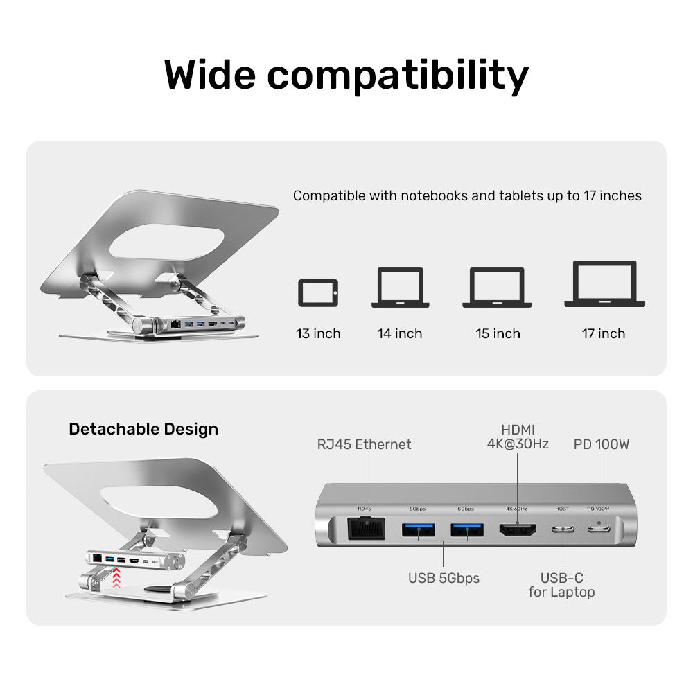 UNITEK 360DEG ROTATING LAPTOP STAND(D1109B01) - image 7