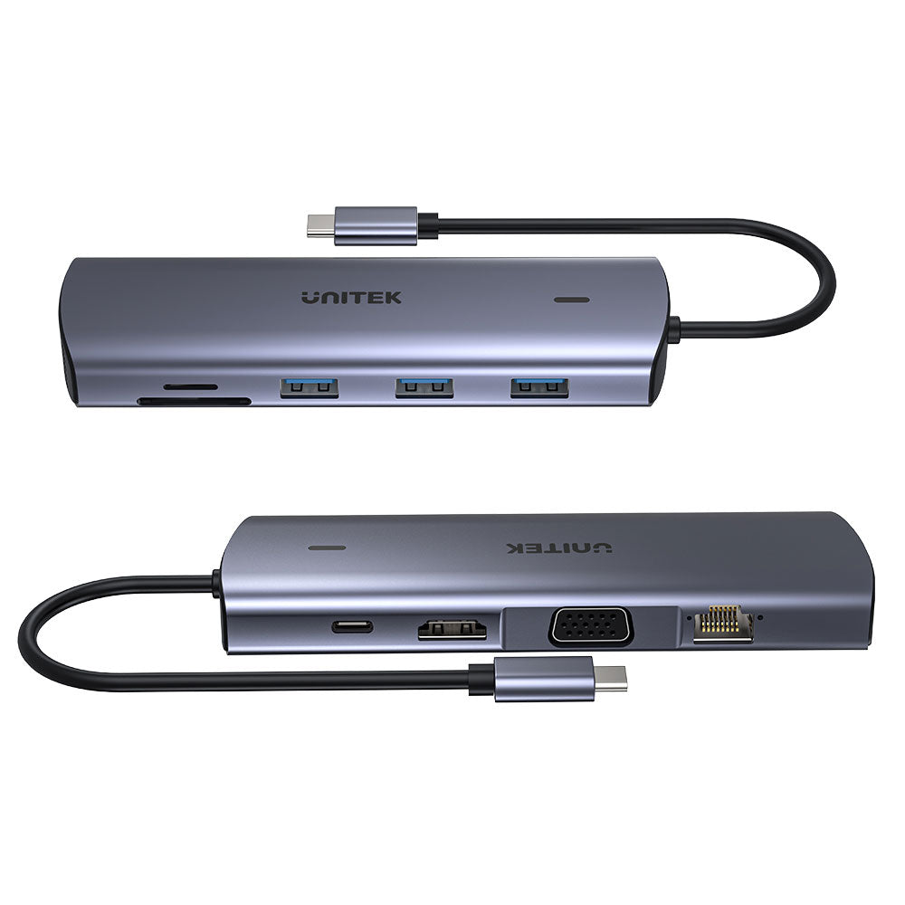 UNITEK 9IN1 USB3 HUB WITH DUAL CARD RD(D1113A) - image 2
