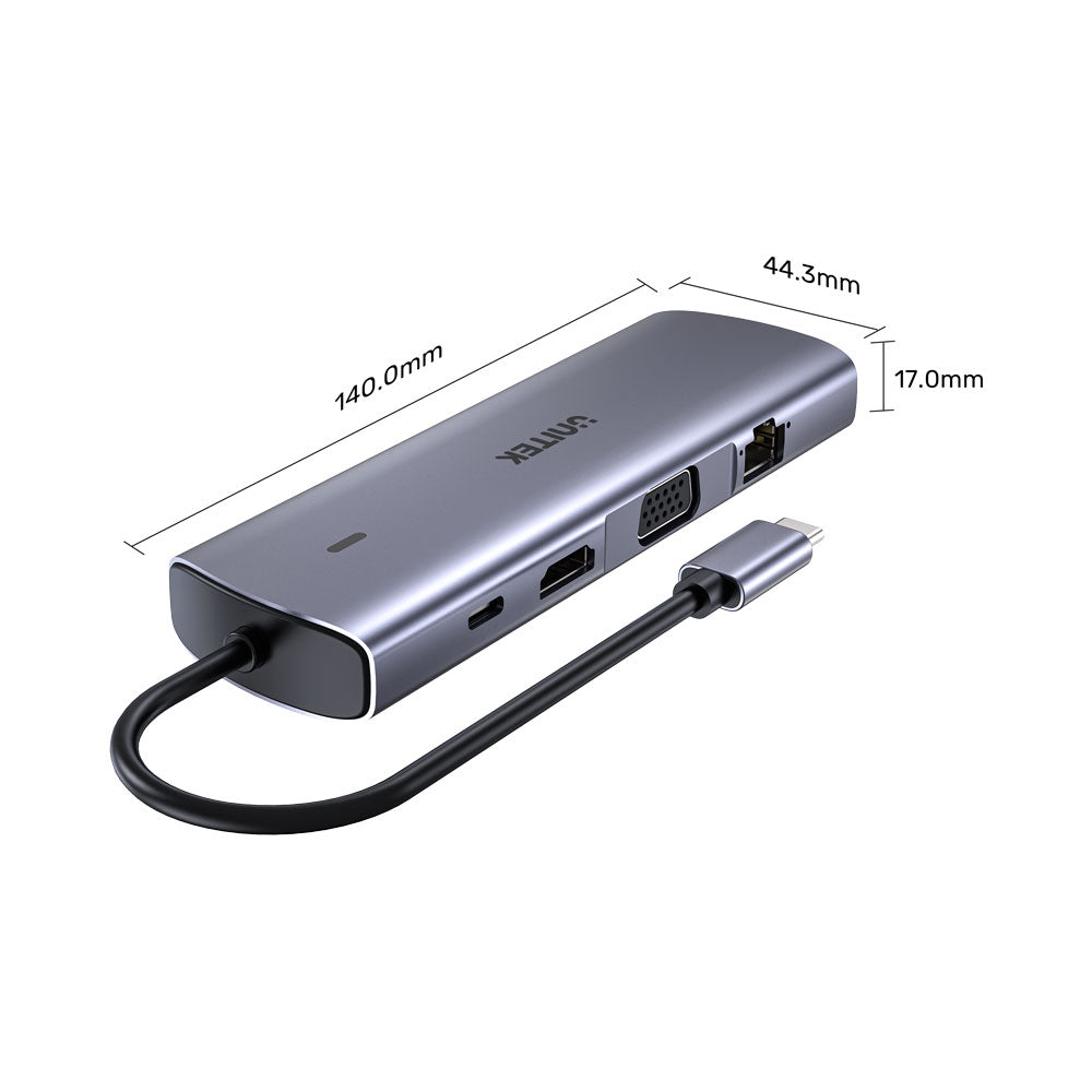 UNITEK 9IN1 USB3 HUB WITH DUAL CARD RD(D1113A) - image 4