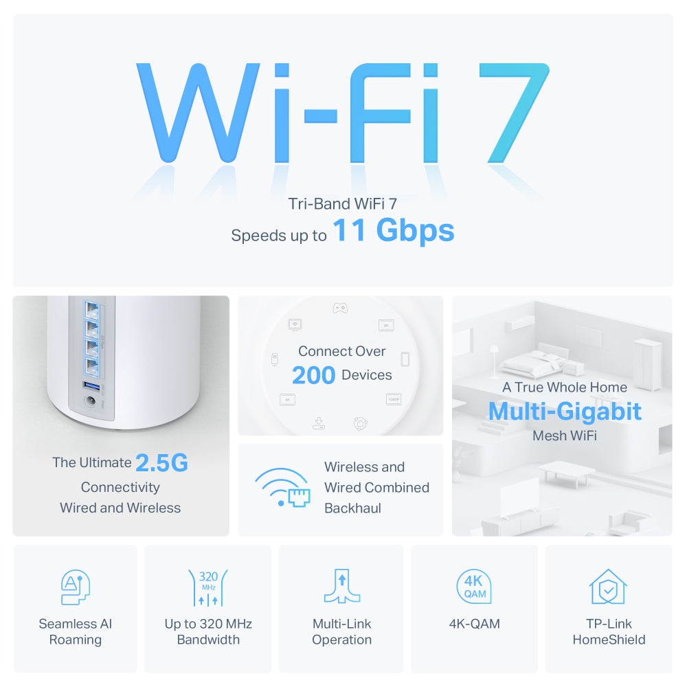 TP-LINK DECO BE65 BE9300 WHOLE HOME WIFI 7 - 3PK - image 7