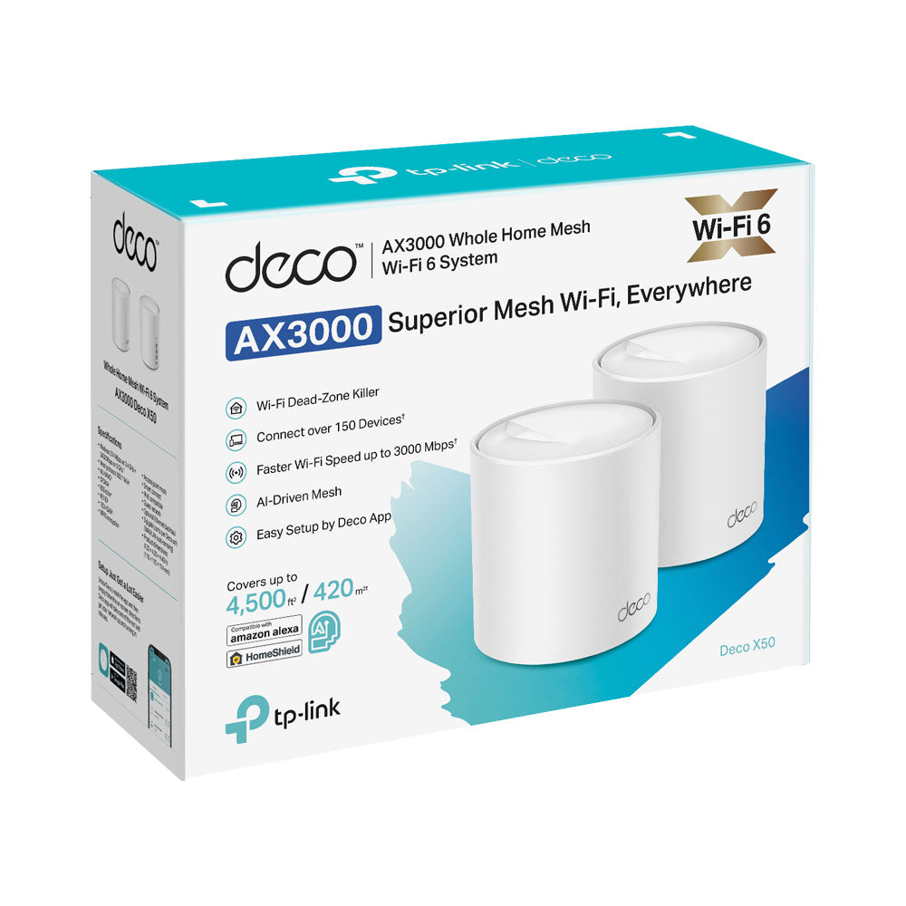 TP-LINK DECO X50 AX3000 WHOLE HOME MESH WIFI 6 SYSTEM - 2 PACK - image 3