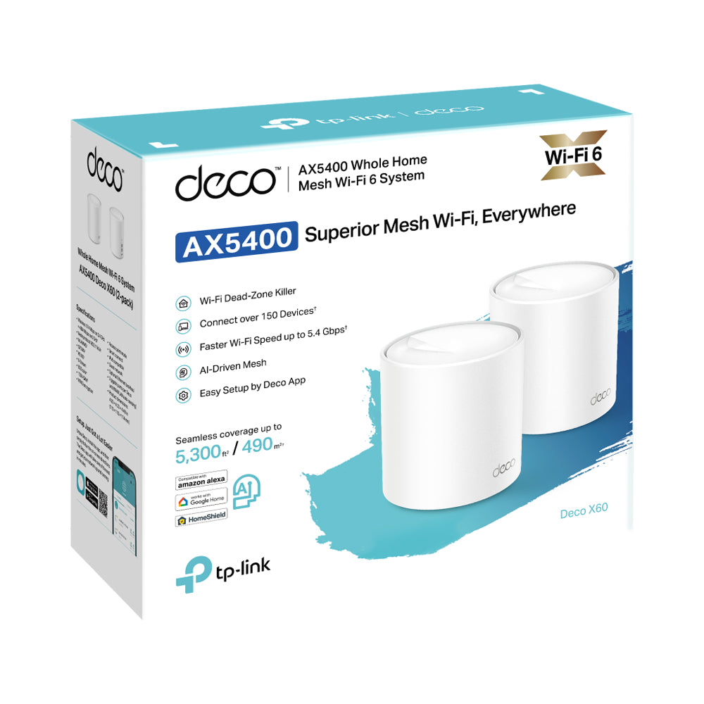 TP-LINK DECO X60 AX5400 WHOLE HOME MESH - 2PK - image 2