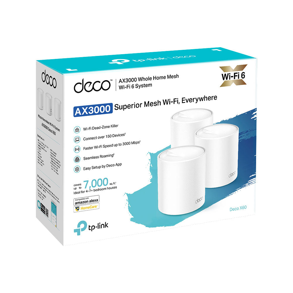 TP-LINK DECO X60 AX5400 WHOLE HOME MESH - 3PK - image 2