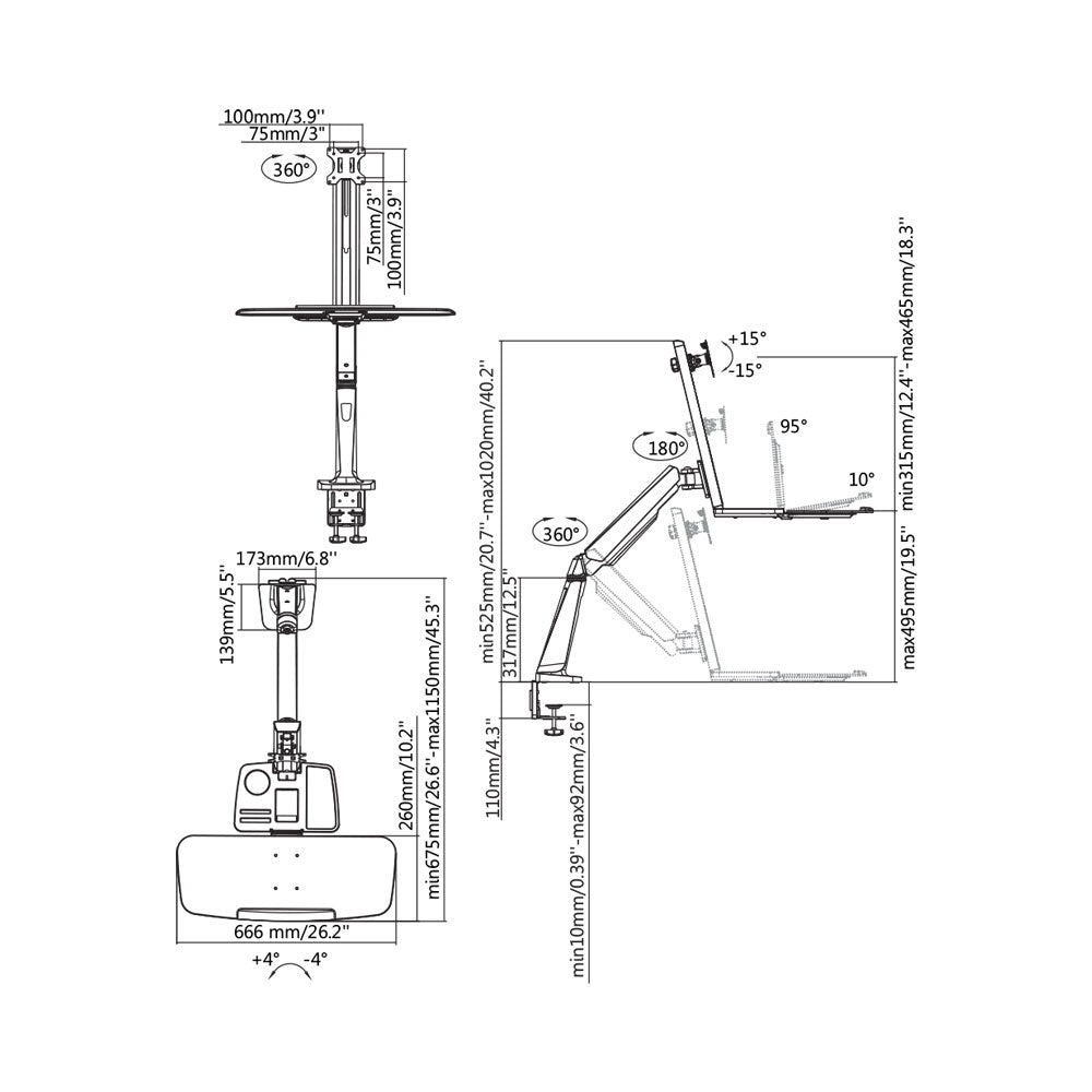 BRACKET 13-32 INCH DESK + MONITOR STAND,MAX 9KG - image 2