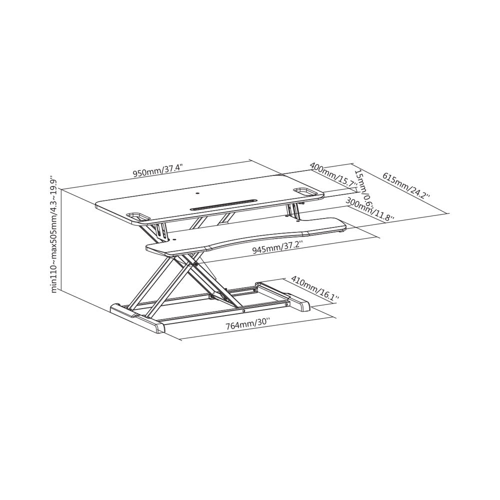 BRACKET GAS SPRING SIT-STAND DESK MAX 15KG.. - image 8
