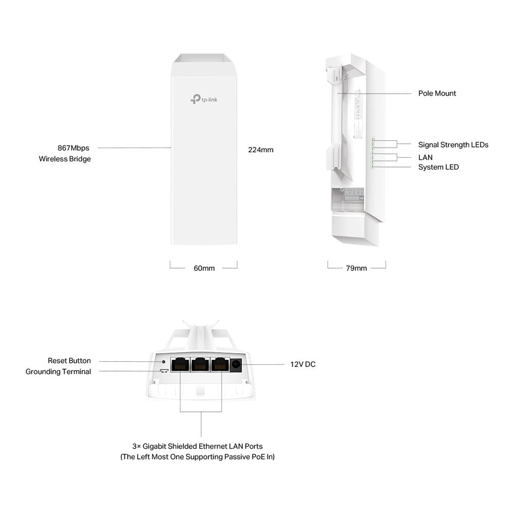 TP-LINK WIRELESS BRIDGE 5GHZ INDOOR/OUTDOOR - image 3