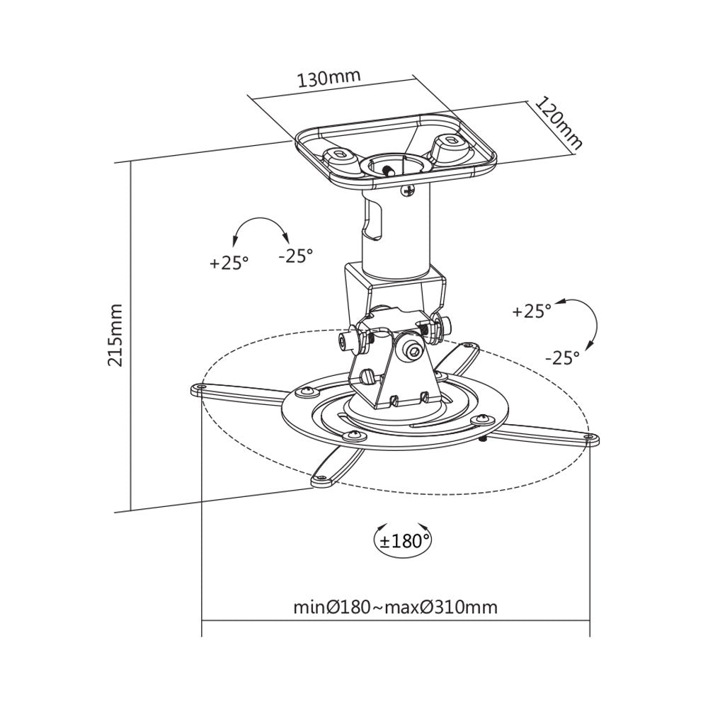 BRACKET PROJECTOR MOUNT UP TO 15KG BLACK.. - image 6