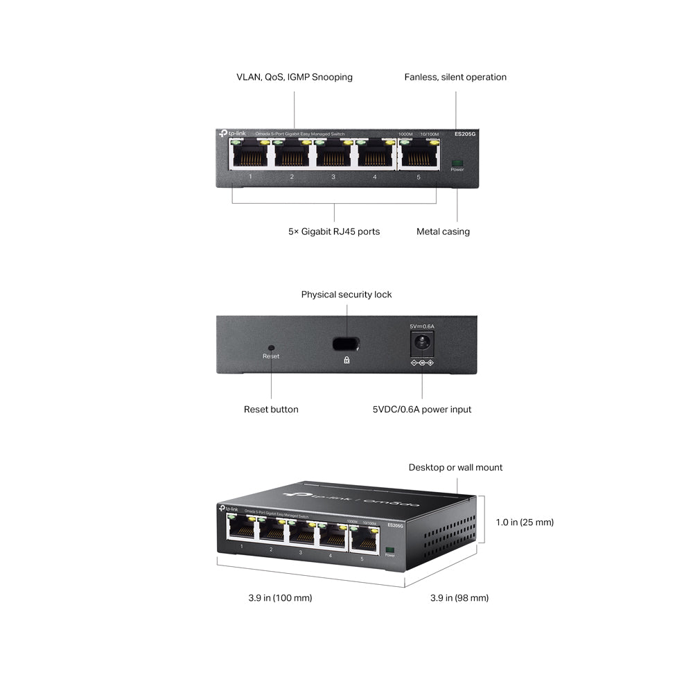TP-LINK OMADA ES205G 5-PORT GIGABIT EASY MANAGED SWITCH - image 7