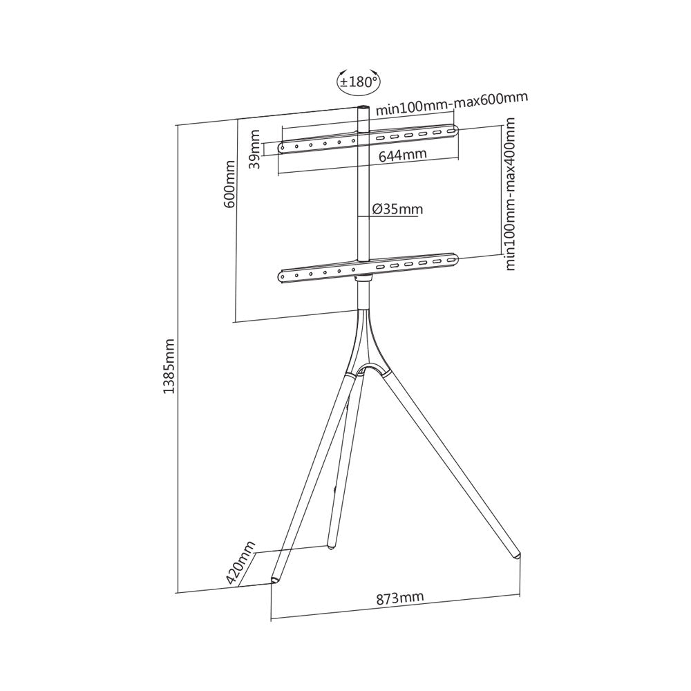 BRACKET 45-65INCH 35KG ARTISTIC EASEL TV STAND - image 2