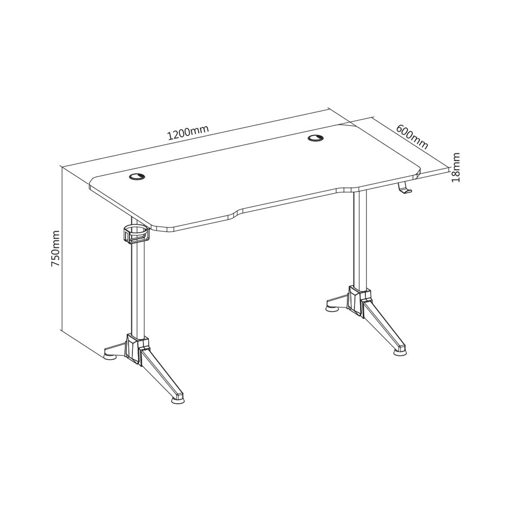 RGB GAMING DESK,750(L)X600(W)X1200(H),MAX 100KG - image 4