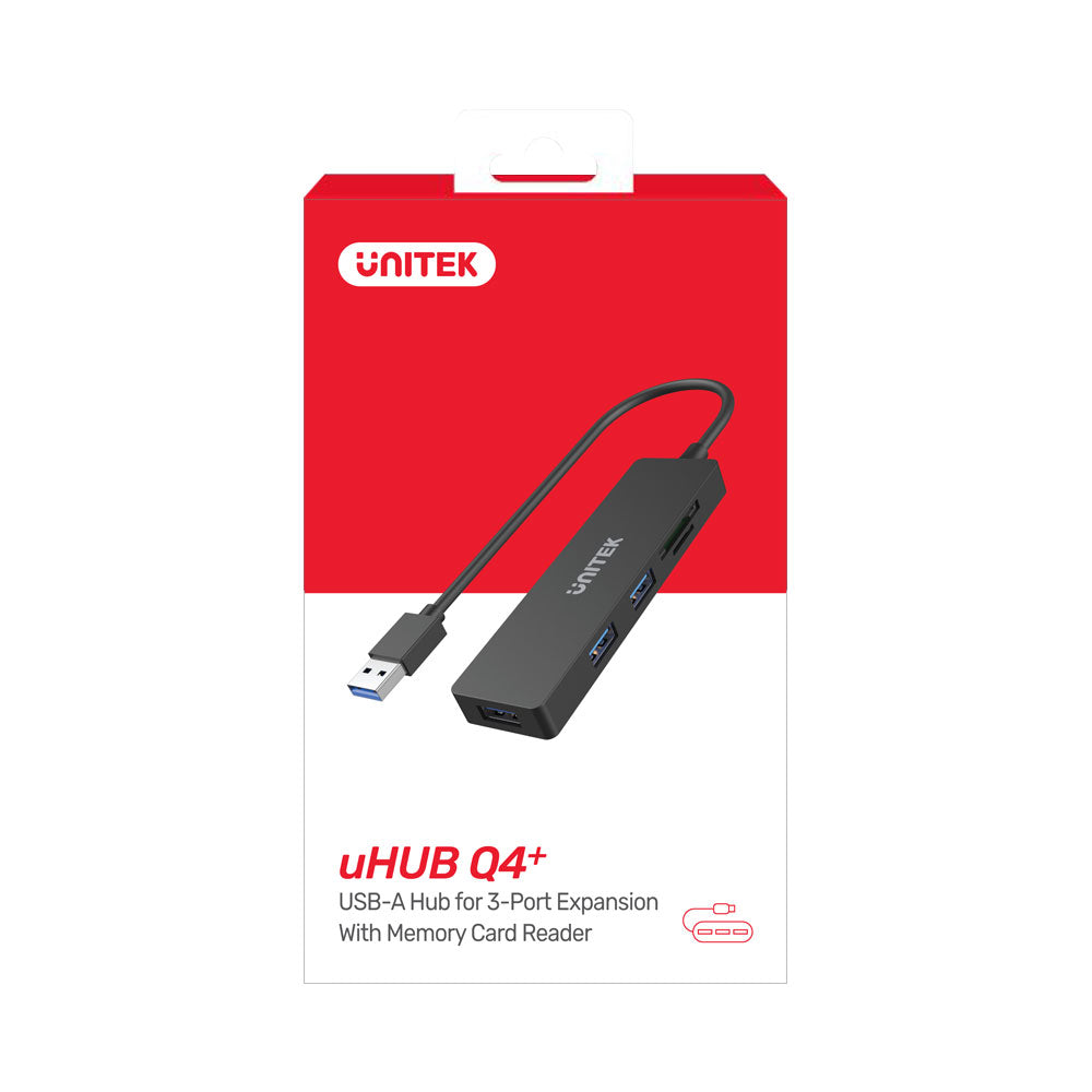 UNITEK USB2.0 3-PORT USB HUB WITH CARD RD (H1108B) - image 3