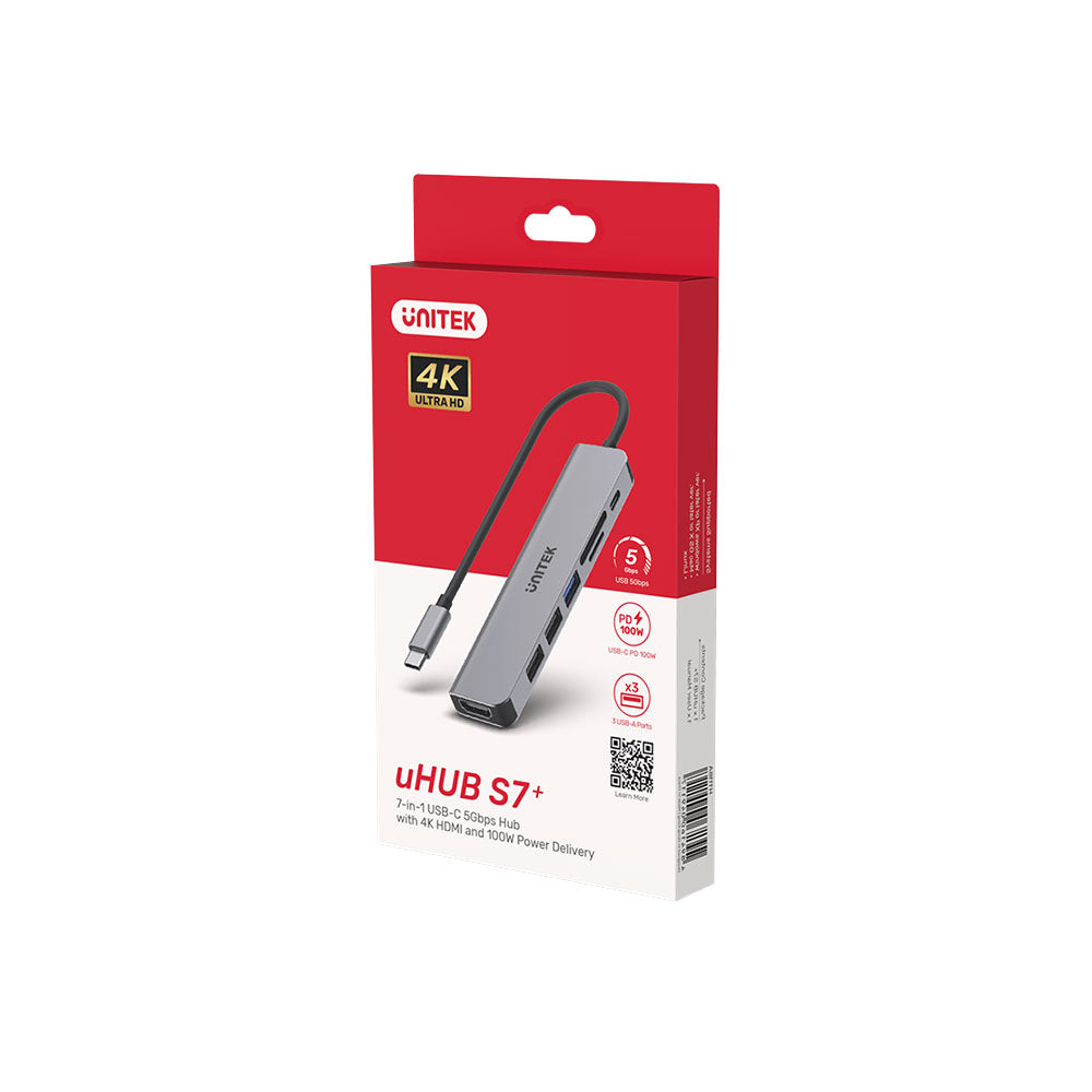 UNITEK 7IN1 USB-C(HDMI+PD100W,MICRO SD/SD/H1118A) - image 3
