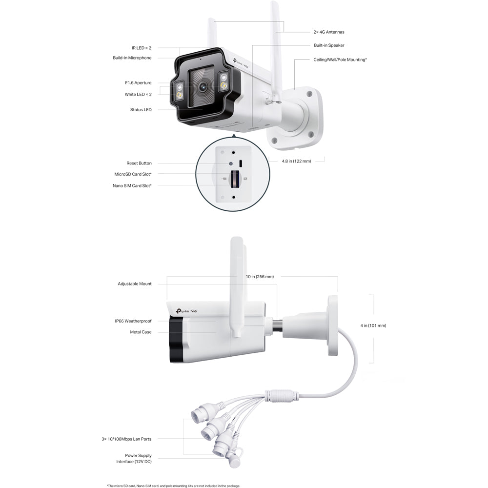 TP-LINK VIGI BULLET 4G/LTE CAM 4MP FULLCOLOR 4MM - image 6