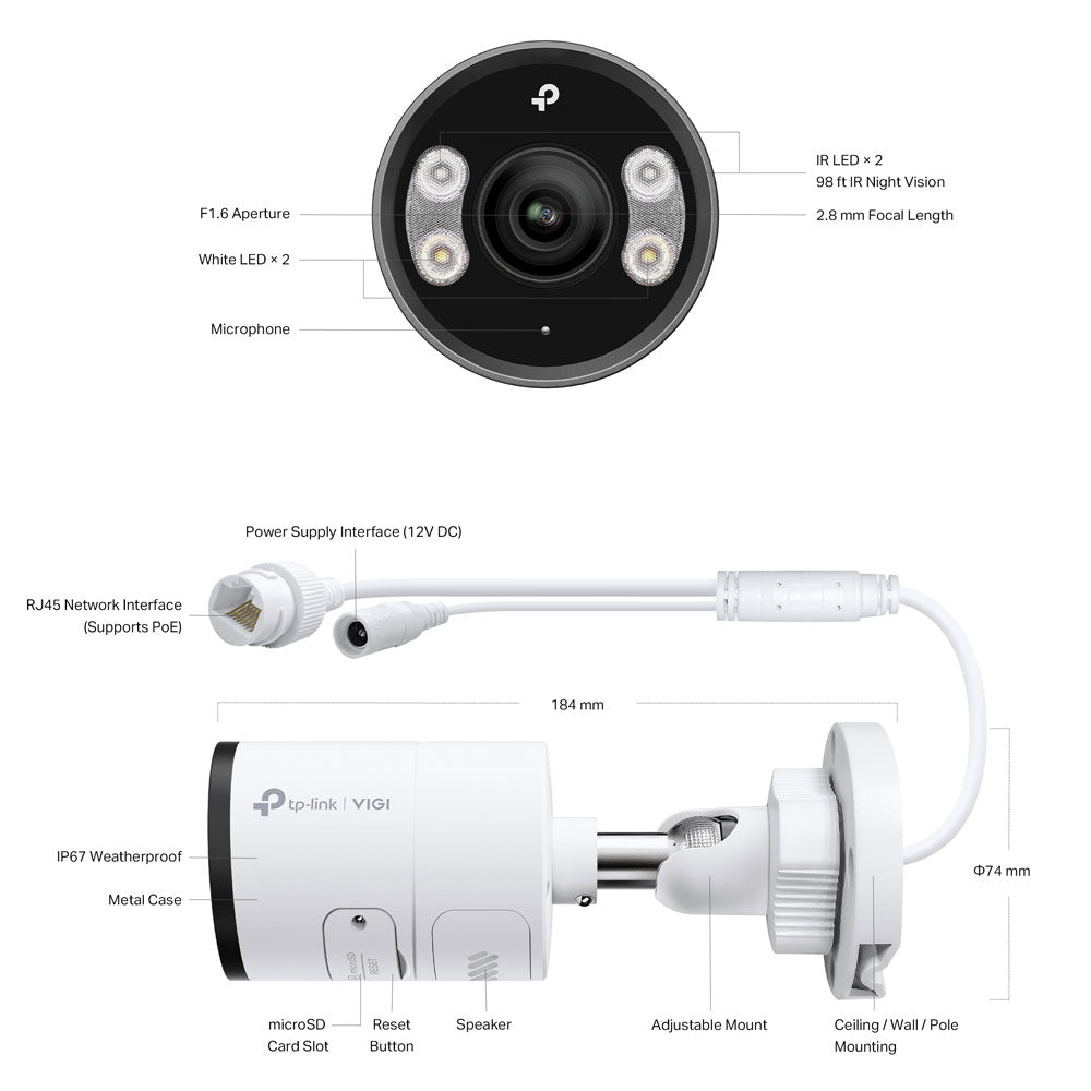 TP-LINK VIGI INSIGHT S355 5MP OUTDOOR FULL-COLOUR BULLET NETWORK CAMERA - image 5