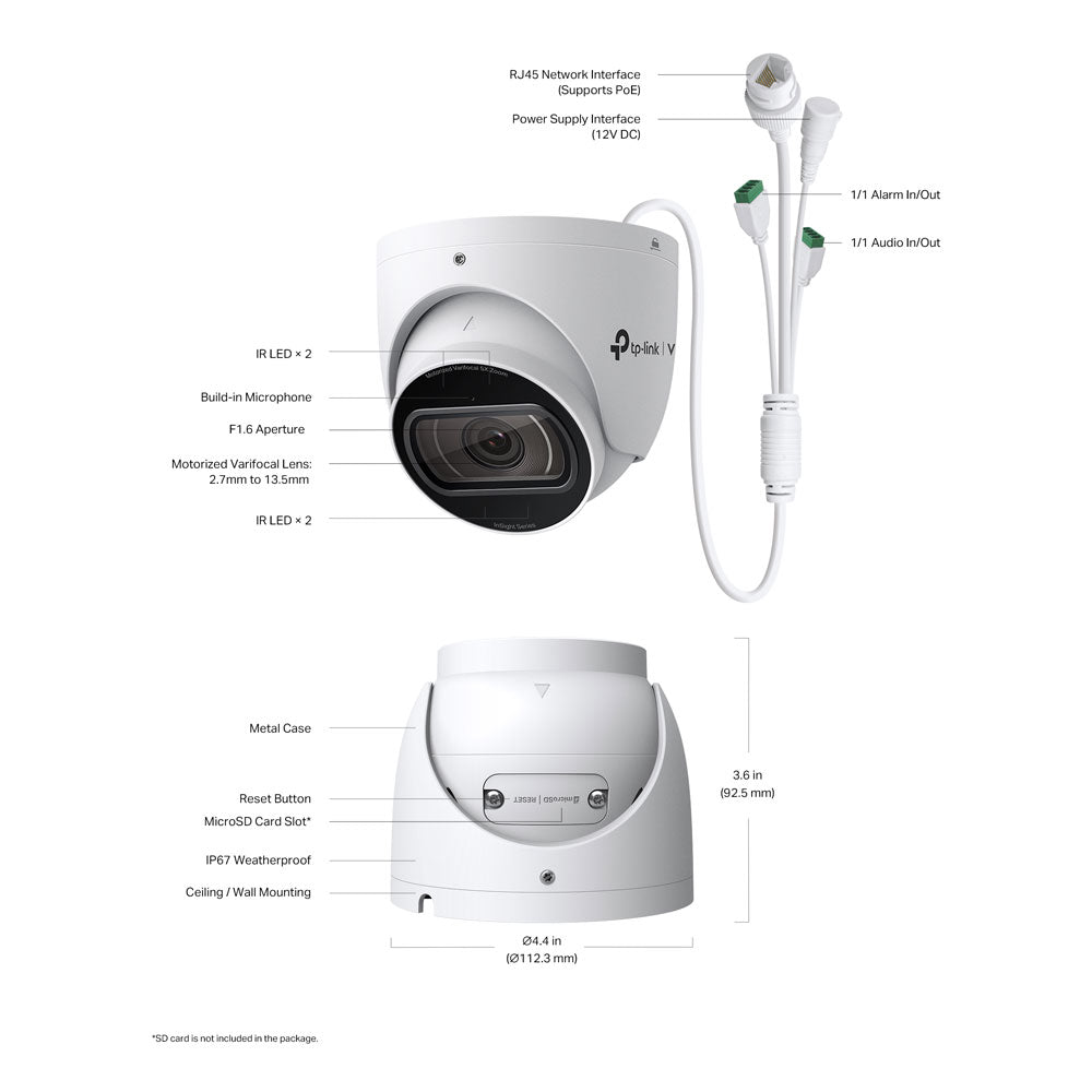TP-LINK VIGI DOME IP CAMERA 4MP IR 2.7MM-13.5MM - image 4