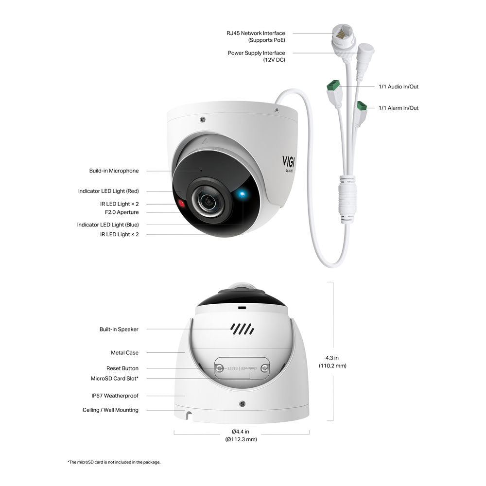 TP-LINK VIGI TURRET IP CAMERA 8MP IR 1.65MM - image 5
