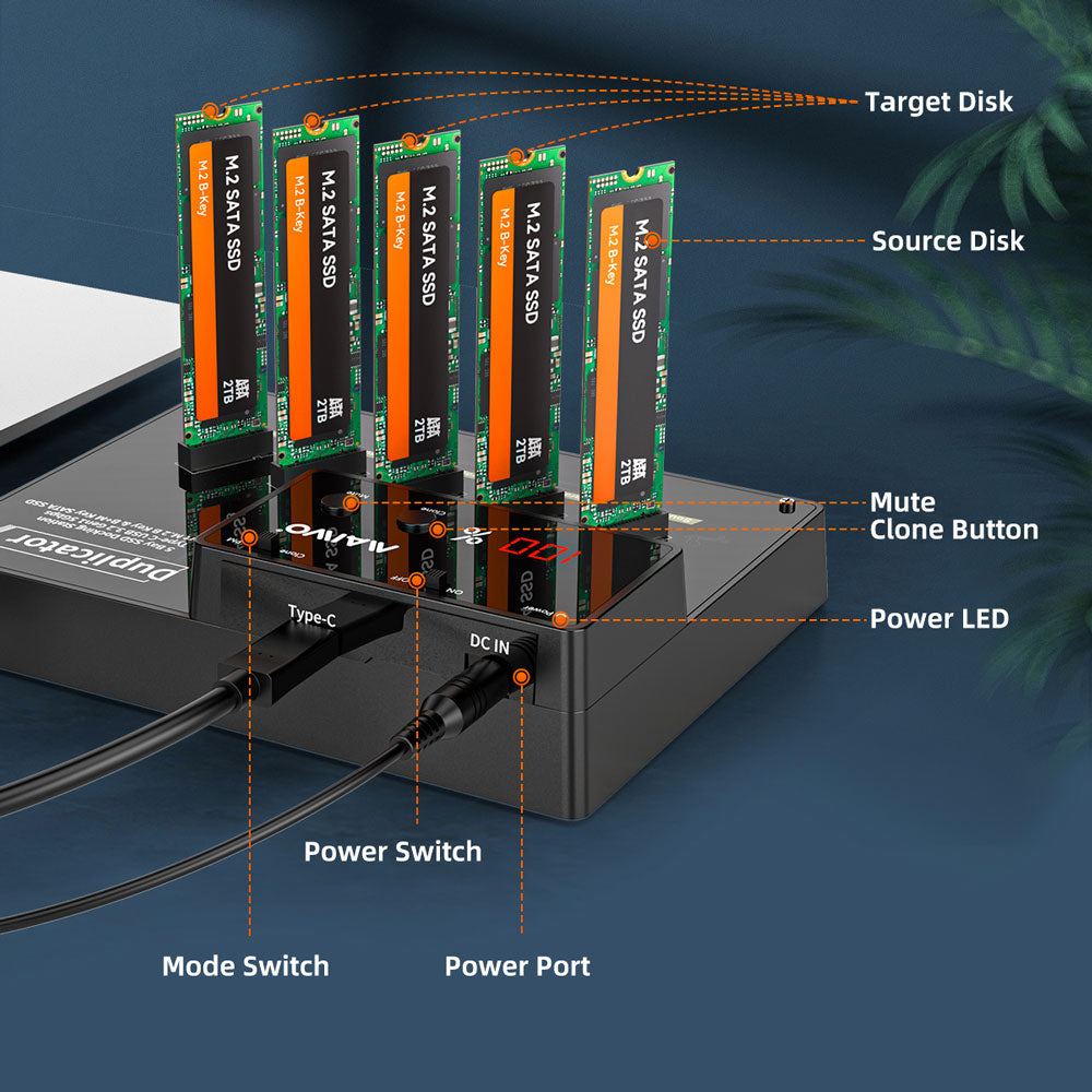 MAIWO K3015M5 USB3 SATA M.2 SSD 1:4 CLONE - image 3