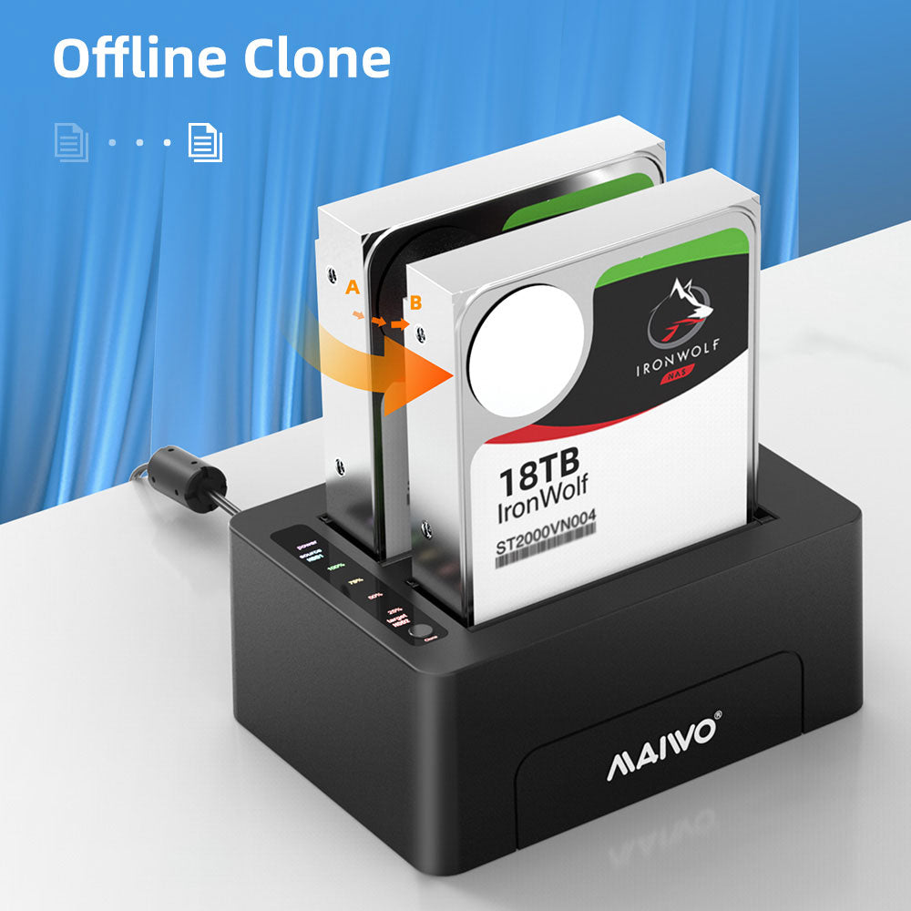 MAIWO 2 BAY SATA HDD USB3.0 CLONE TYPE-C ( K3082C) - image 4