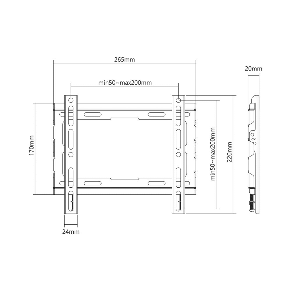 BRACKET 23-43 INCH LOW -PROFILE FIXED TV 45KG - image 4
