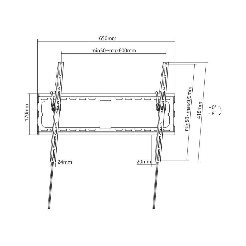 BRACKET 37-80IN LOW P, TILT, UP TO 45KG WALL MOUNT - image 4