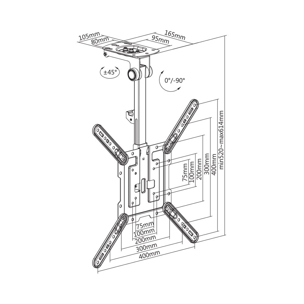 BRACKET 43" FOLDING CEILING MOUNT UP TO 12KGS - image 6