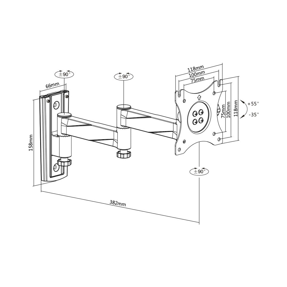 BRACKET 13 - 27IN LED,TILT,90 SWIVEL,CARAVAN-15KG* - image 3