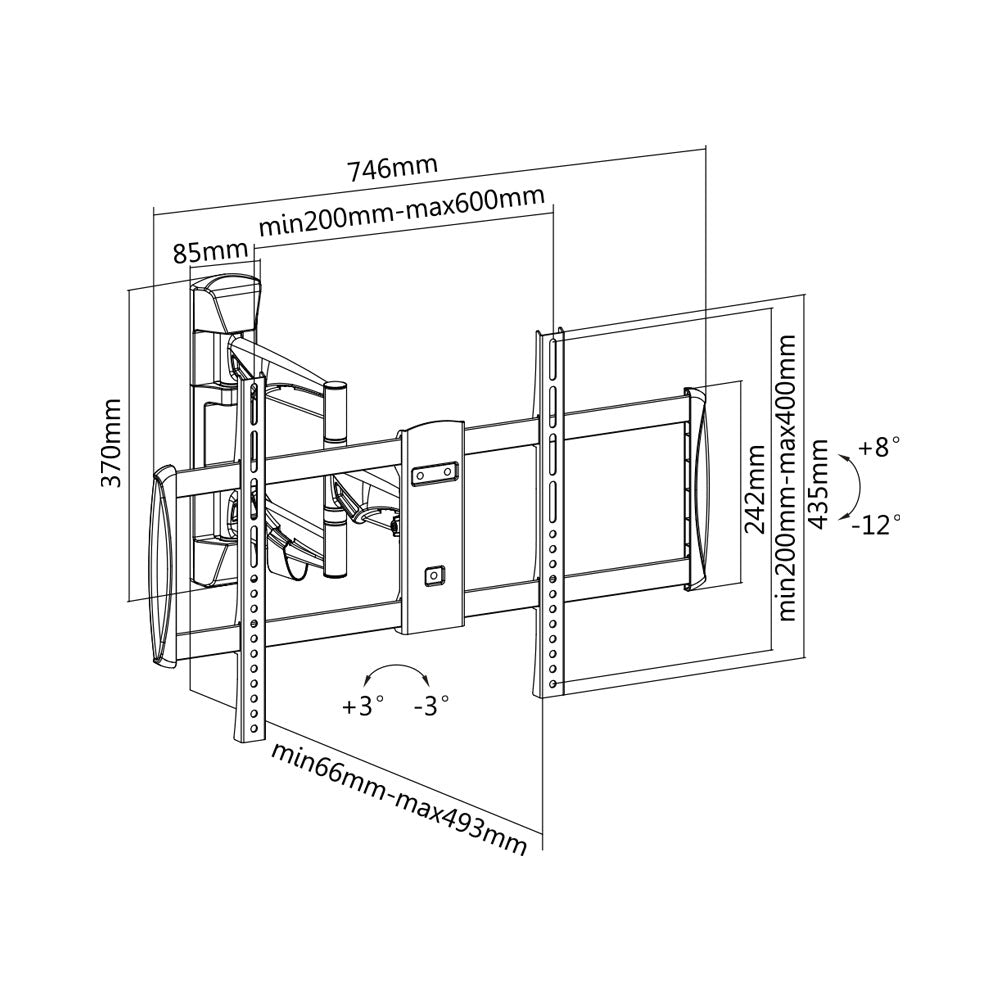 BRACKET 37 - 70 INCH, TILT, SWIVEL , LEVEL 35KG - image 2