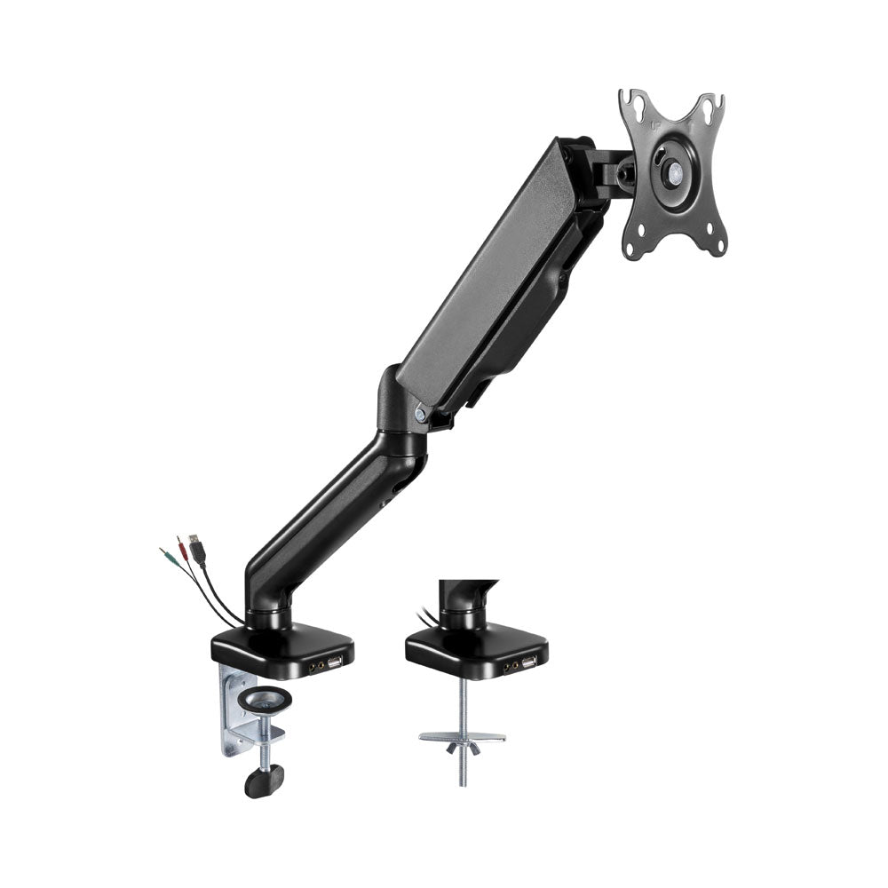 LINKQNET LDT46-C012U 17-32" SINGLE MONITOR SPRING-ASSISTED DESKTOP BRACKET WITH USB AND AUDIO PORTS - image 2