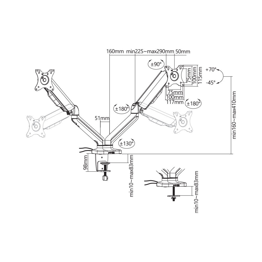 BRACKETS 17-32IN 9KG DUAL MONITOR ELEMENTAL GAS... - image 2