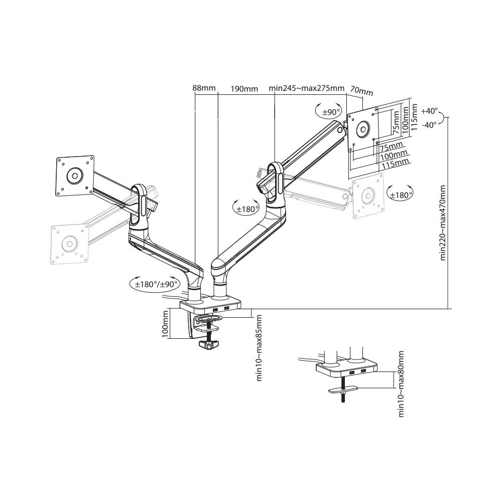 BRACKET 17-32INCH FLAT PANEL AND CURVED MONITORS* - image 5