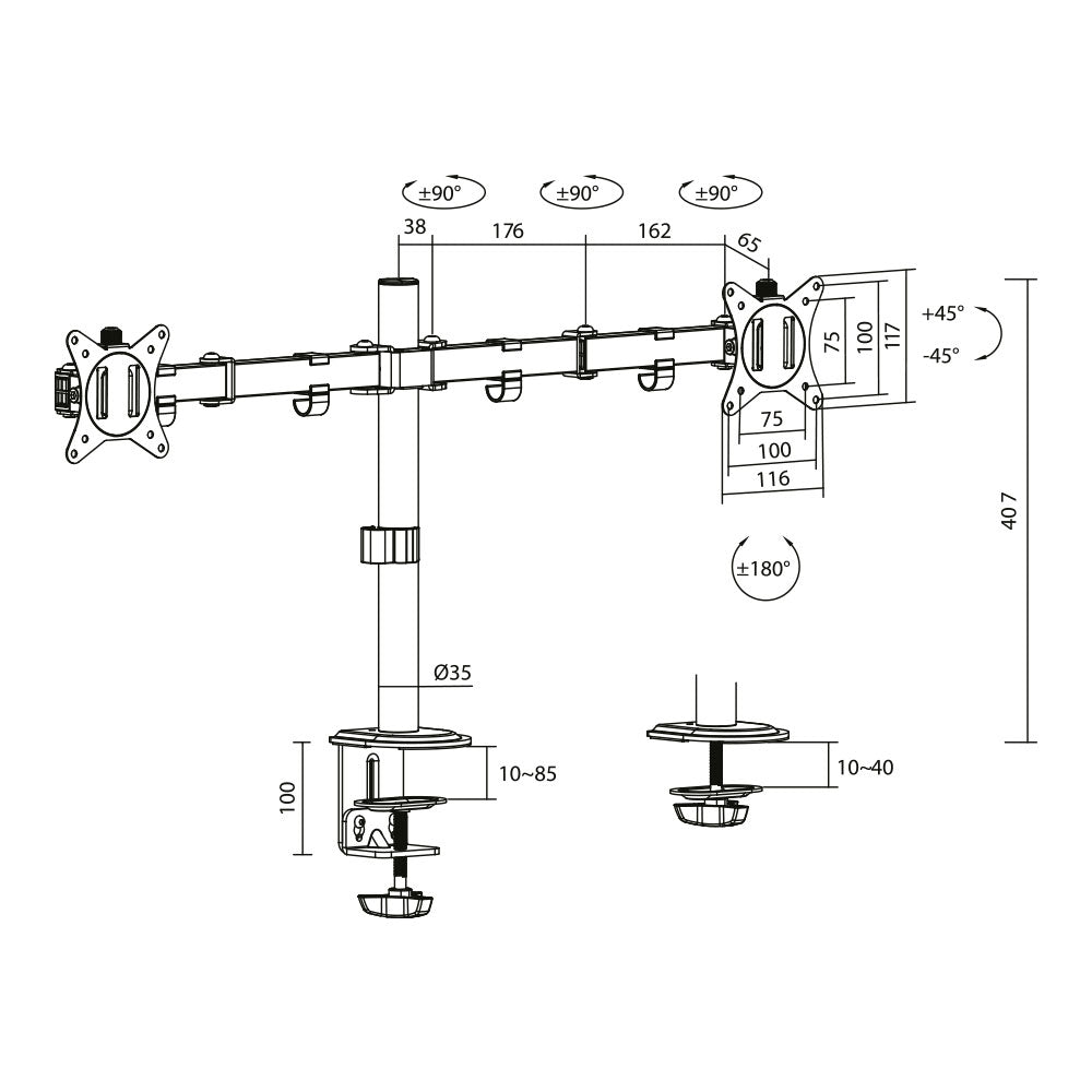 BRACKET 17” TO 32” UP TO 9KG SWIVEL ARM,TILT (ECO) - image 4
