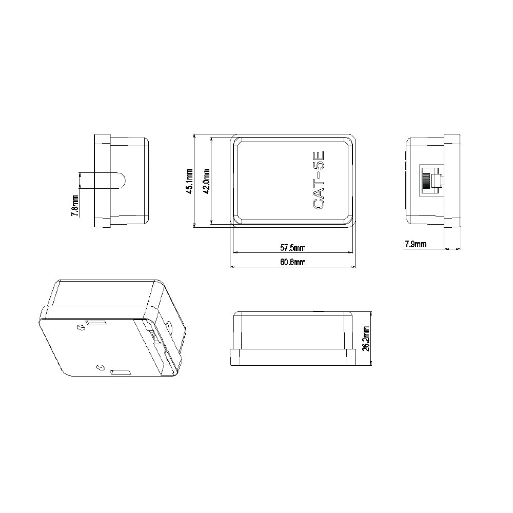 RJ45 CAT5E WALL BOX ( LOGO)