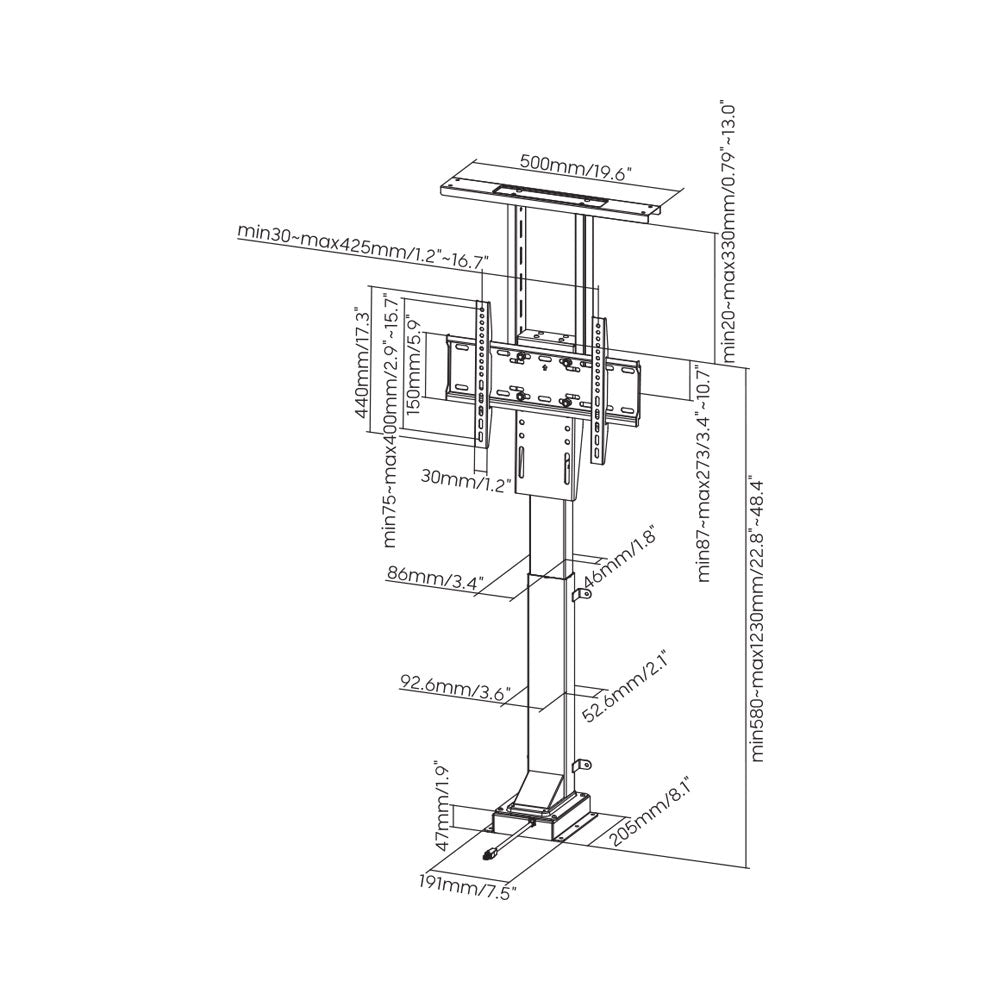 BRACKETS 32-48 INCH MOTORIZED TV LIFT STAND - image 4