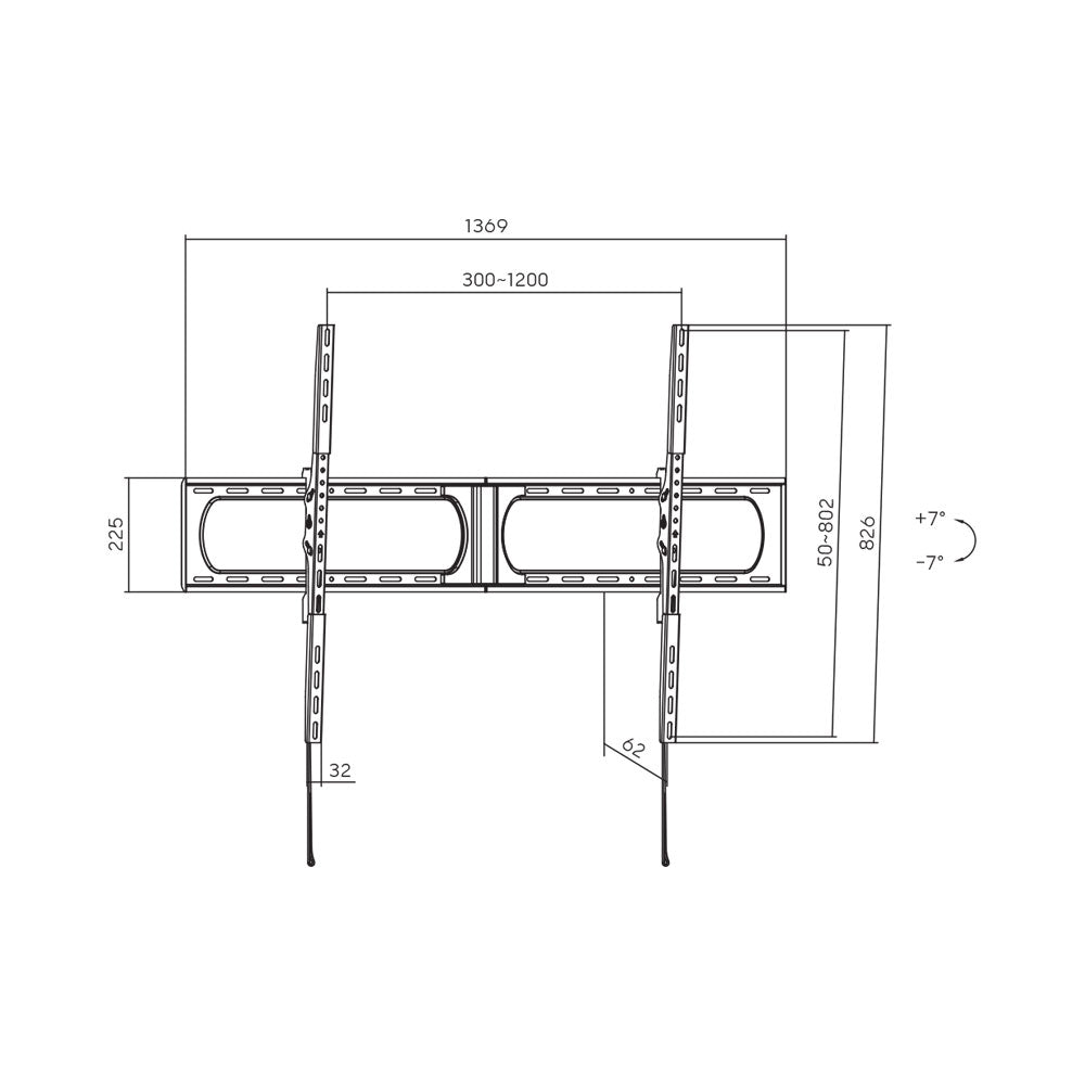 BRACKET 125KG 37"-140" HEAVY DUTY TV WALL MOUNT - image 6
