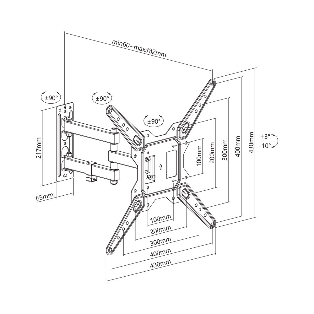 BRACKET FULL-MOTION TV WALL MOUNT 23-55IN, 30KG - image 4