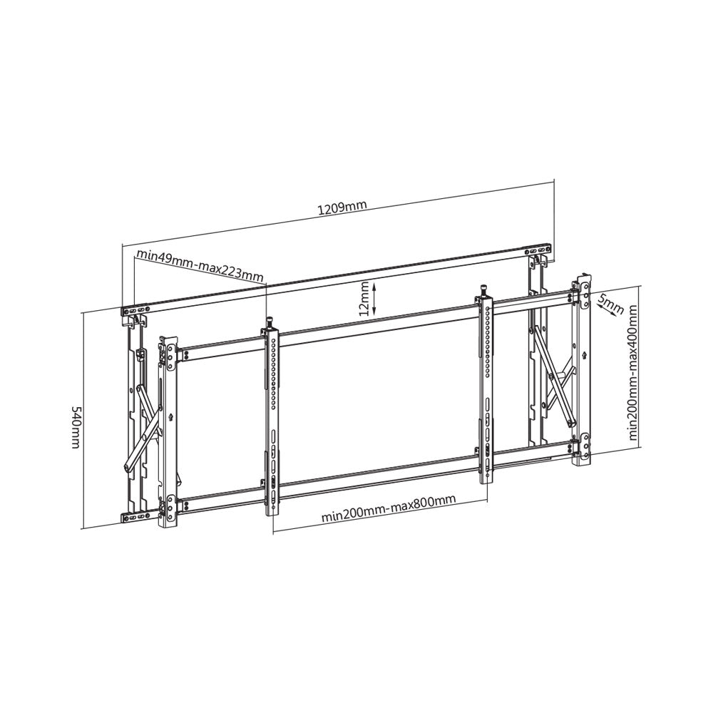BRACKET 55-60INCH UP TO 35KG POP-UP VIDEO WALL - image 2